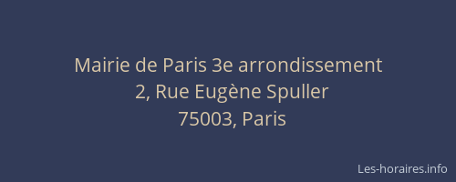 Mairie de Paris 3e arrondissement