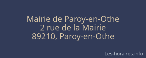 Mairie de Paroy-en-Othe