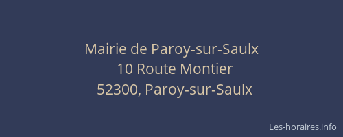 Mairie de Paroy-sur-Saulx