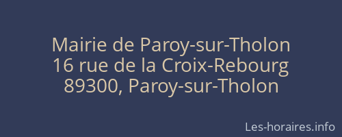Mairie de Paroy-sur-Tholon
