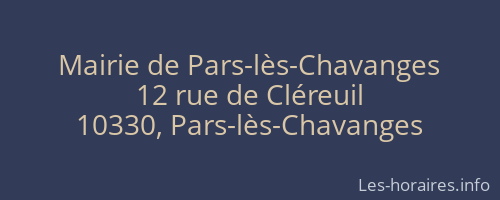 Mairie de Pars-lès-Chavanges