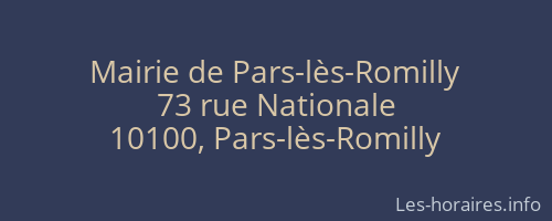 Mairie de Pars-lès-Romilly