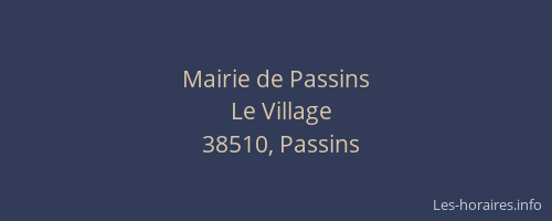 Mairie de Passins