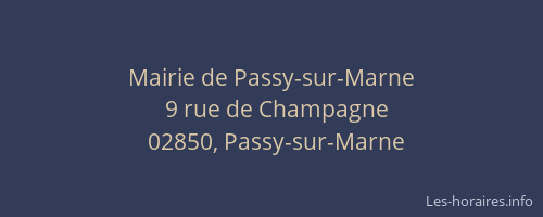 Mairie de Passy-sur-Marne