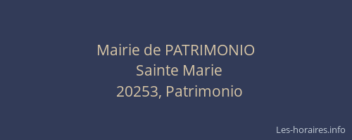 Mairie de PATRIMONIO
