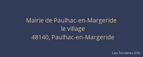 Mairie de Paulhac-en-Margeride