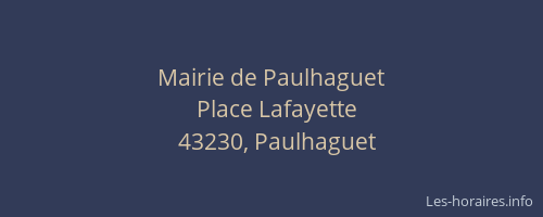 Mairie de Paulhaguet