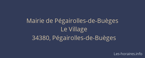 Mairie de Pégairolles-de-Buèges