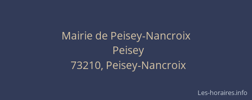 Mairie de Peisey-Nancroix