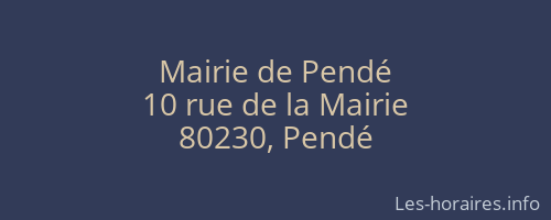 Mairie de Pendé
