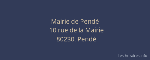Mairie de Pend&eacute;