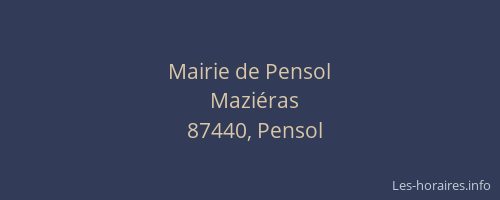 Mairie de Pensol