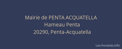 Mairie de PENTA ACQUATELLA