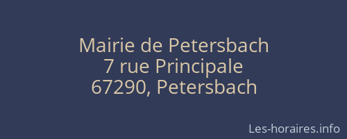 Mairie de Petersbach