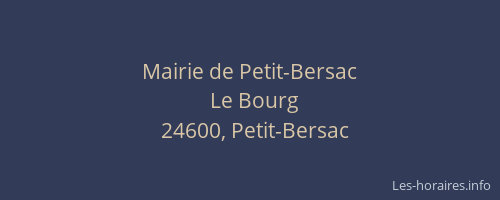 Mairie de Petit-Bersac