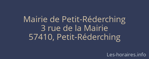 Mairie de Petit-Réderching
