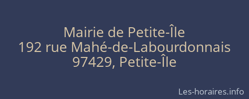 Mairie de Petite-Île