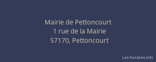Mairie de Pettoncourt