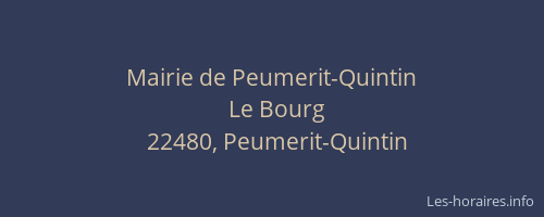 Mairie de Peumerit-Quintin