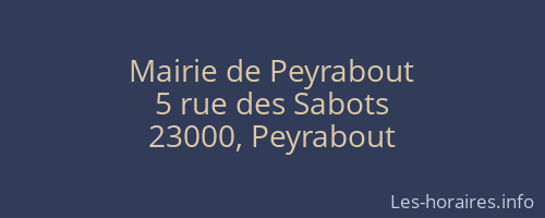 Mairie de Peyrabout