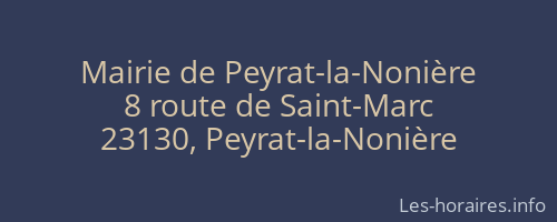 Mairie de Peyrat-la-Nonière