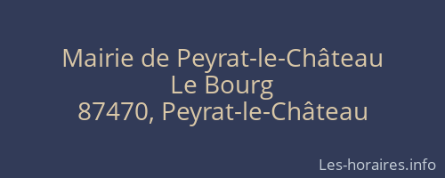 Mairie de Peyrat-le-Château