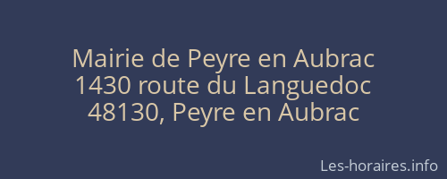 Mairie de Peyre en Aubrac