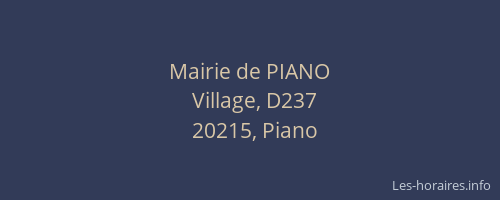 Mairie de PIANO
