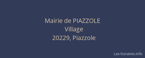 Mairie de PIAZZOLE