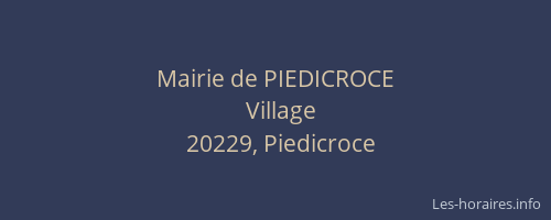 Mairie de PIEDICROCE