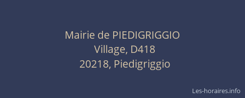 Mairie de PIEDIGRIGGIO