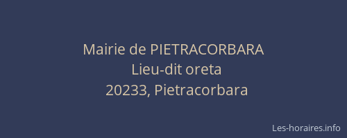 Mairie de PIETRACORBARA
