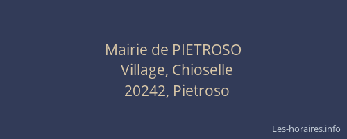 Mairie de PIETROSO