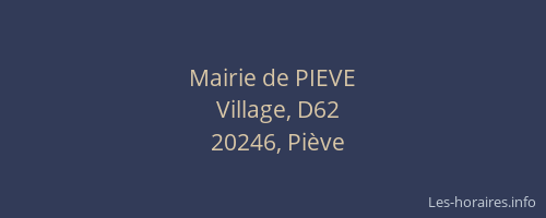 Mairie de PIEVE