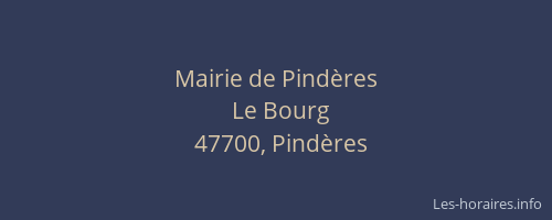 Mairie de Pind&egrave;res