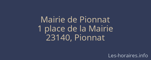 Mairie de Pionnat