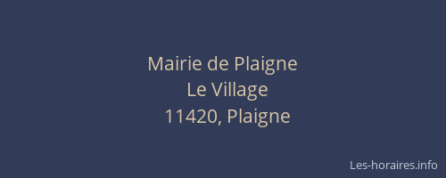 Mairie de Plaigne