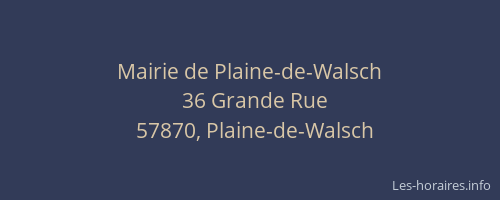 Mairie de Plaine-de-Walsch