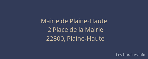 Mairie de Plaine-Haute