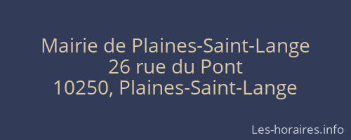 Mairie de Plaines-Saint-Lange