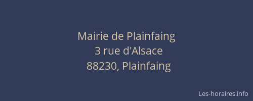Mairie de Plainfaing