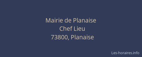 Mairie de Planaise