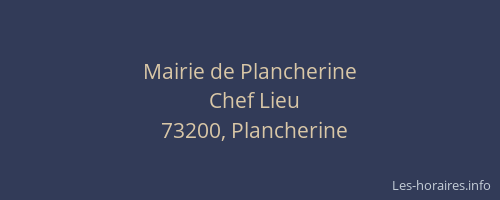 Mairie de Plancherine