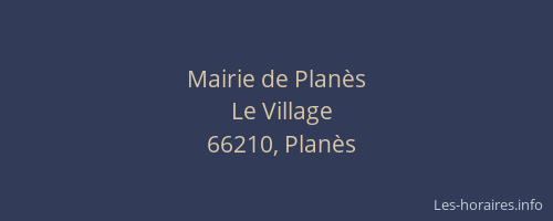 Mairie de Plan&egrave;s