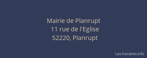 Mairie de Planrupt