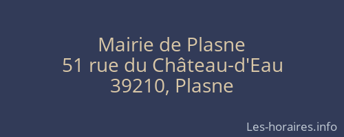 Mairie de Plasne