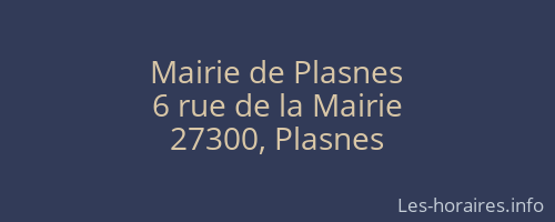 Mairie de Plasnes
