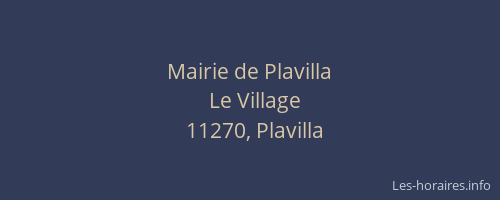 Mairie de Plavilla