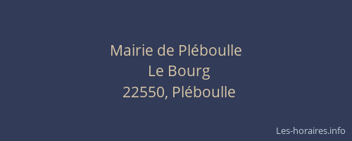 Mairie de Pl&eacute;boulle