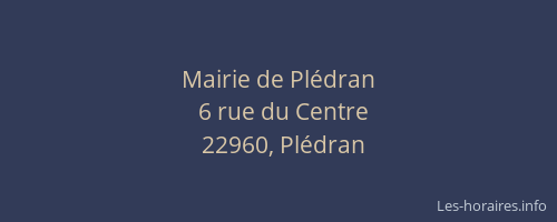 Mairie de Pl&eacute;dran